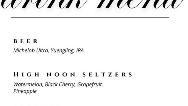 White Greenery Wedding Menu  – 1