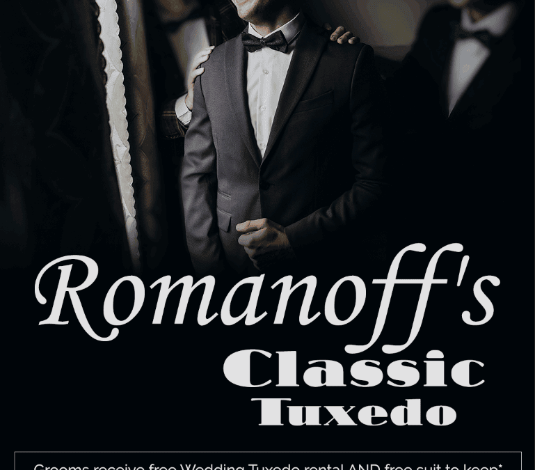 Free Suit for the Groom to Keep and Free Tuxedo Rental